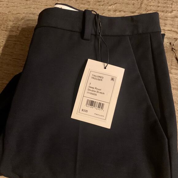 Theory Double Stretch Tailored Trousers in Deep Royal- 2,10 - Picture 8 of 11